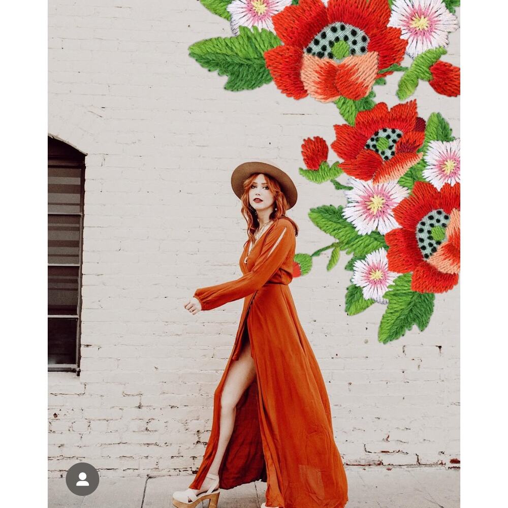 Orange Maxi Wrap Dress size small